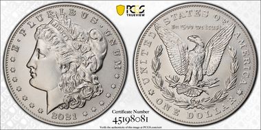 2021-S $1 Morgan Dollar 100th Anniversary MS70