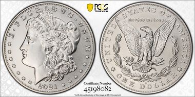 2021-S $1 Morgan Dollar 100th Anniversary MS70