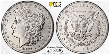 2021 $1 Morgan Dollar 100th Anniversary MS69