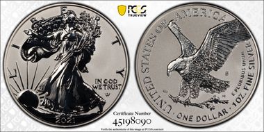 2021-S $1 Silver Eagle Rev PR - Type 2 Designer Edition PR70