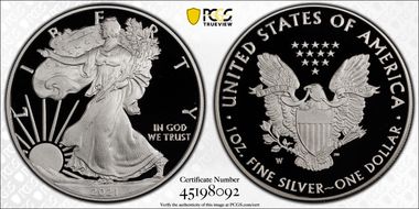 2021-W  $1 Silver Eagle - Type 1 PR70DCAM