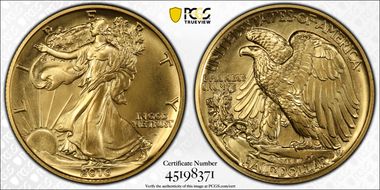 2016-W 50C 100th Anniversary Gold SP70