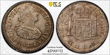 1808-NG M 1/2 R Calico-328 Charles IV Bust MS64