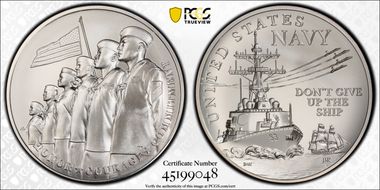 (2022-P) Medal U.S. Navy Matte 2.5oz Ag First Strike MS70