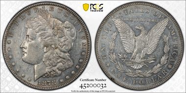 1878 7/8TF $1 Strong, VAM 39, 7/5 AU53