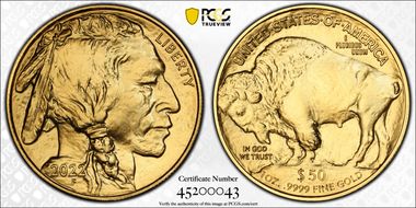 2022 $50 American Buffalo .9999 Fine Gold MS69