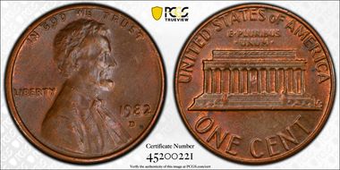 1982-D 1C Bronze MS64BN