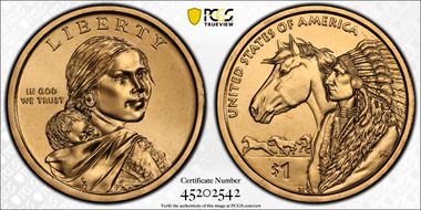 2012-D $1 Native American, Position A MS68