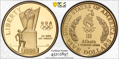1996-W $5 Cauldron PR69DCAM