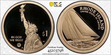 2022-S $1 American Innovation RI Reliance Yacht First Strike PR69DCAM