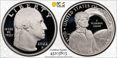 2022-S 25C Dr. Sally Ride-Silver PR70DCAM
