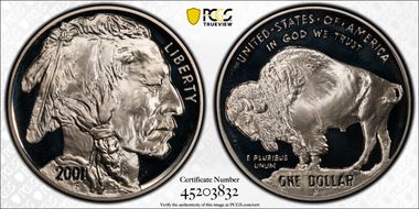 2001-P $1 Buffalo PR69DCAM
