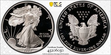 1990-S $1 Silver Eagle PR69DCAM
