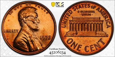 1972 1C Doubled Die Obverse MS66RD