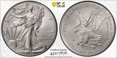 2022-W $1 Burnished Silver Eagle First Strike SP70