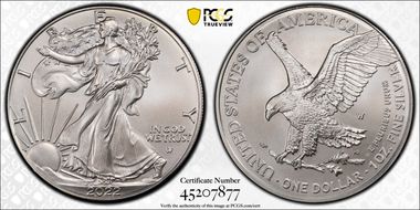 2022-W $1 Burnished Silver Eagle First Strike SP70