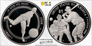 2022-P $1 Negro Leagues Baseball w/100 Privy First Strike PR69DCAM