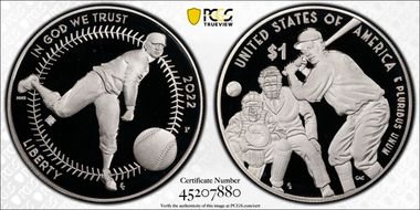 2022-P $1 Negro Leagues Baseball w/100 Privy First Strike PR69DCAM