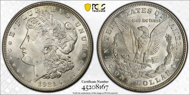 1921 $1 Morgan MS66+