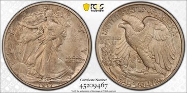 1917-S 50C Obverse AU58