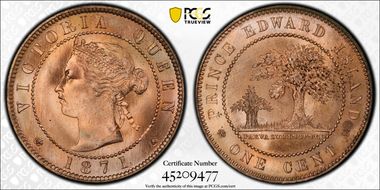 1871 1C Medallic ↑↑ MS66RD