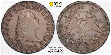 1795 $1 Flowing Hair, 2 Leaves VF25