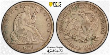 1873-CC 50C No Arrows VF25