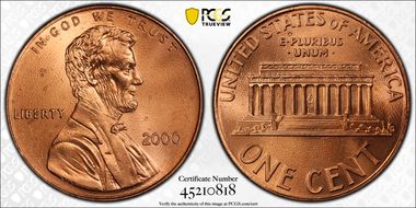 2000 1C "Cheerios" Cent MS66RD