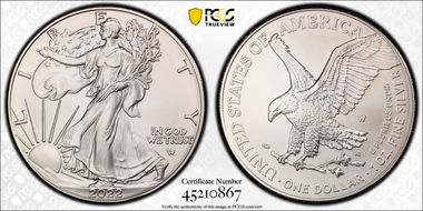 2022-W $1 Burnished Silver Eagle First Strike SP69