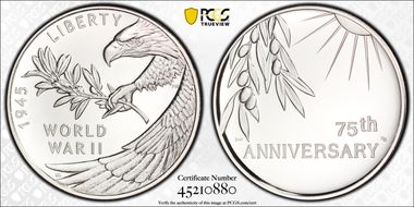 (2020) Medal End of World War II 75th Anniv. PR69DCAM