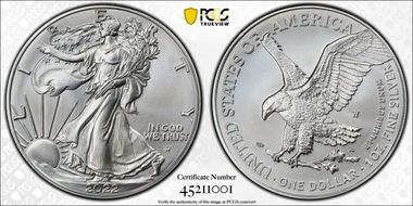 2022-W $1 Burnished Silver Eagle First Strike SP70