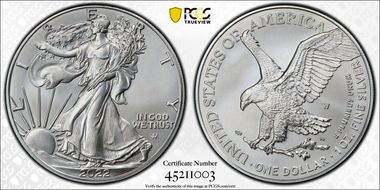 2022-W $1 Burnished Silver Eagle First Strike SP70