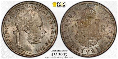 1889-KB Forint KM-469  Ag MS63