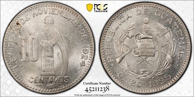 1925 10C KM-239.1 Ag MS64