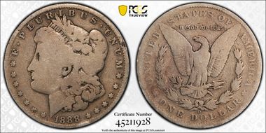 1888-O $1 VAM 4, Hot Lips AG3