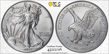 2022-W $1 Burnished Silver Eagle First Strike SP70