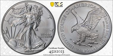 2022-W $1 Burnished Silver Eagle First Strike SP70