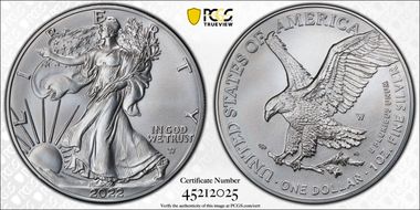 2022-W $1 Burnished Silver Eagle First Strike SP70