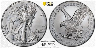 2022-W $1 Burnished Silver Eagle First Strike SP70
