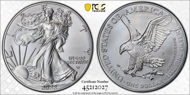 2022-W $1 Burnished Silver Eagle First Strike SP70