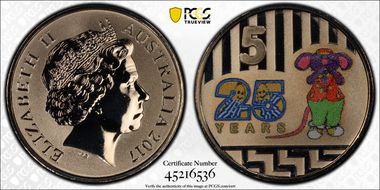 2017 5C Bananas in Pyjamas Colorized Frosted Uncirculated MS69