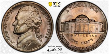 1938-D 5C Jefferson MS65