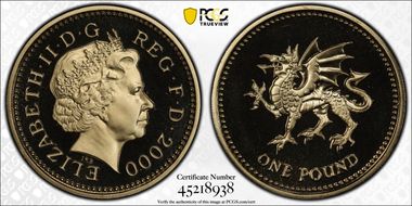 2000 £1 S-J15 Welsh Design PR69DCAM