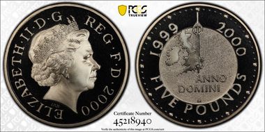2000 £5 S-L7 Millennium Cu/Ni PR69DCAM