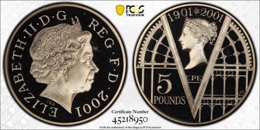 2001 £5 S-L9 Victorian Ann. Cu/Ni PR69DCAM