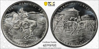 1935 Medal Pony Express Cu-Ni 32mm Diamond Jubilee MS66