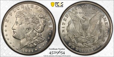 1921-S $1 VAM 1B-5 Thorn Head MS62