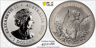 2020 $1 Sumatran Tiger MS69