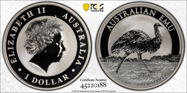 2018-P $1 Australian Emu MS70