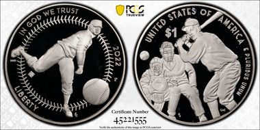 2022-P $1 Negro Leagues Baseball w/100 Privy First Strike PR69DCAM